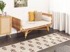 Kelim Teppich Baumwolle beige / schwarz 80 x 300 cm geometrisches Muster Kurzflor NIAVAN_869953