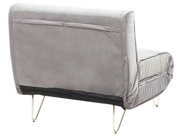 Velvet Sofa Bed Grey VESTFOLD Beliani.co.uk