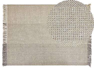 Tappeto lana grigio chiaro 140 x 200 cm TEKELER