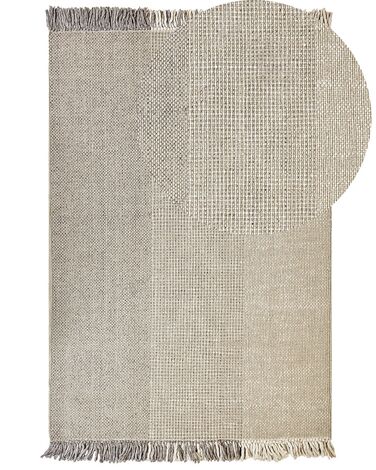 Tapete de lã cinzenta 140 x 200 cm TEKELER
