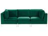 3 Seater Modular Velvet Sofa Green EVJA_789414