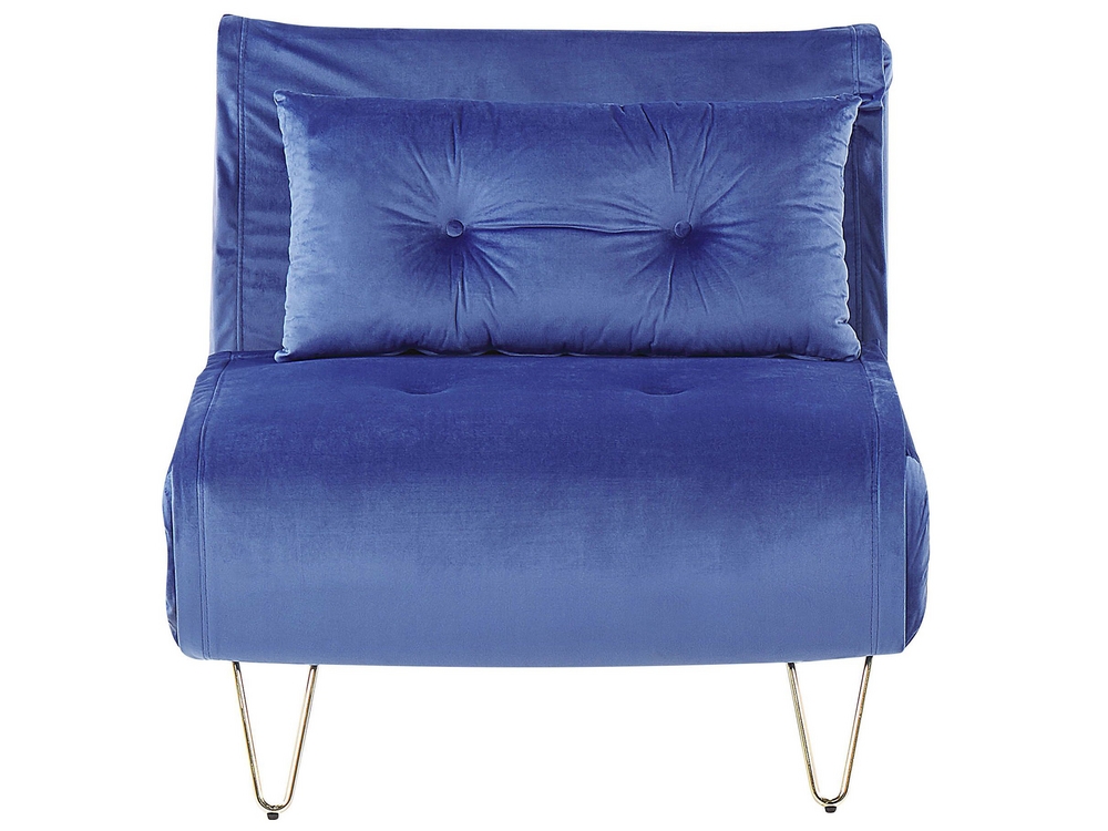 Velvet Sofa Bed Navy Blue Vestfold