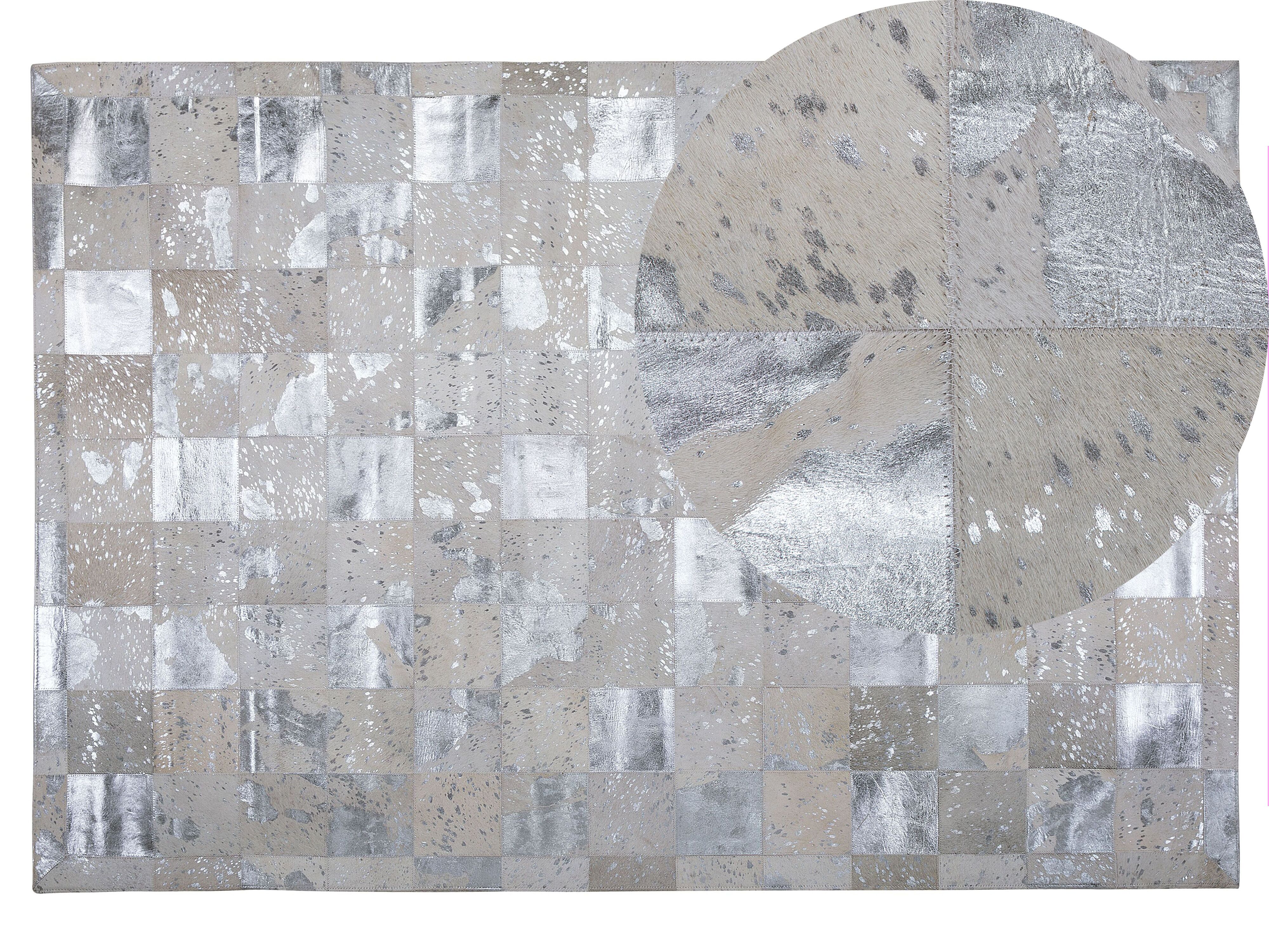 Frustratie wenkbrauw pepermunt Vloerkleed patchwork beige/zilver 140 x 200 cm YAZIR | ✓ Gratis Levering