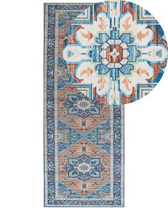 Matto sininen/oranssi 80 x 200 cm RITAPURAM Matto sininen/oranssi 80 x 200 cm RITAPURAM