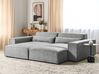 Right Hand 2 Seater Modular Fabric Corner Sofa with Ottoman Grey HELLNAR_911873