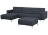 Right Hand Fabric Corner Sofa with Ottoman Dark Grey ABERDEEN _717791