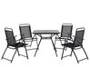 Ensemble table et 4 chaises en acier noir LIVO_707930