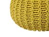 Cotton Knitted Pouffe 50 x 35 cm Yellow CONRAD II_813955