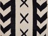 Set of 2 Cotton Cushions Geometric Pattern with Tassels 45 x 45 cm Beige and Black DEADNETTLE_816990