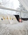 Set of 2 Cotton Cushions Reindeer Pattern 45 x 45 cm White DONNER_884136