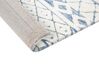 Teppich cremeweiß / blau 300 x 400 cm geometrisches Muster Kurzflor MARGAND_883819