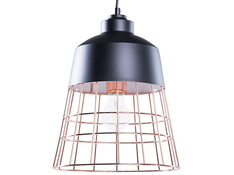 Metal Pendant Lamp Black and Copper MONTE_673748