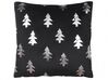 Set of 2 Velvet Cushions Christmas Tree Pattern 45 x 45 cm Black CUPID_814124