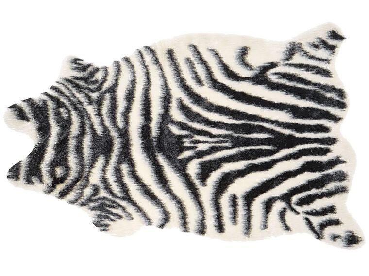 Kunstfell-Teppich Zebra schwarz / weiß 90 cm NAMBUNG_790210