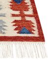 Kelim Teppich Wolle mehrfarbig 160 x 230 cm abstraktes Muster Kurzflor VANASHEN_858538