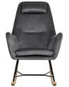 Velvet Rocking Chair Dark Grey ARRIE_745352
