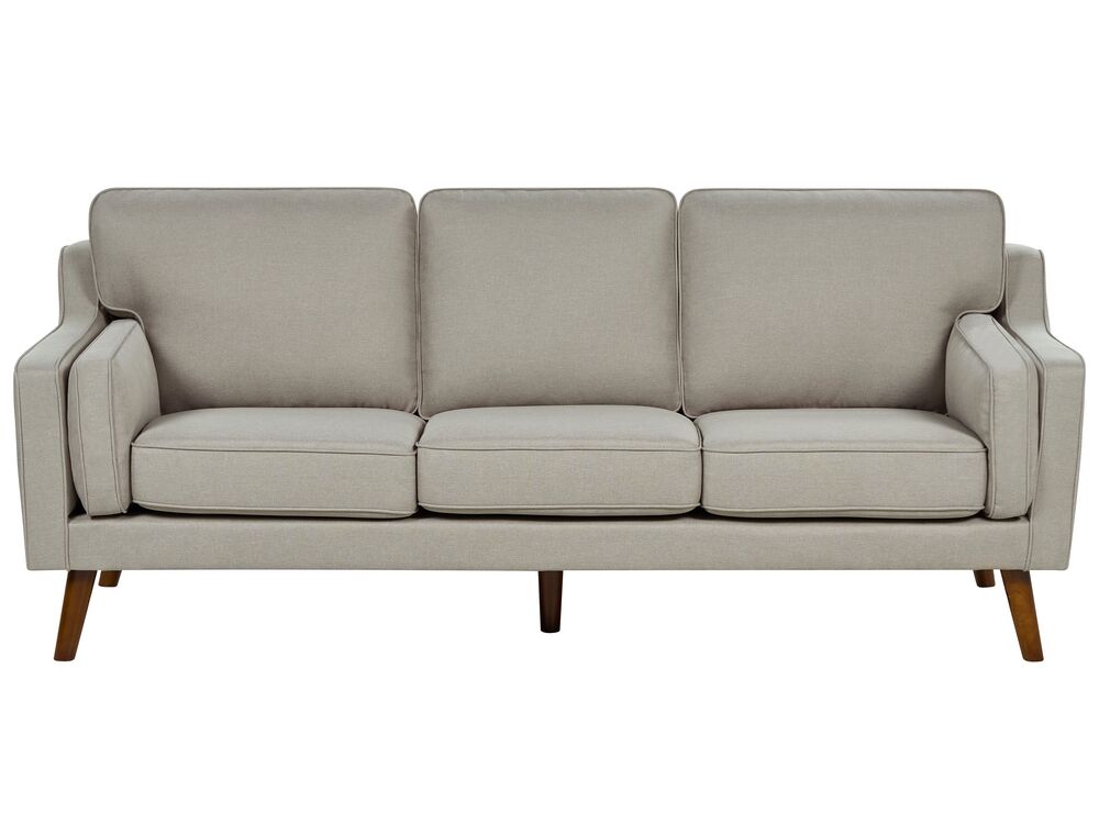 3 Seater Fabric Sofa Beige LOKKA Beliani