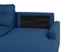 Canapé angle à gauche convertible 4 places en tissu bleu marine FLAKK_745782