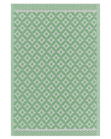 Outdoor Teppich hellgrün 120 x 180 cm geometrisches Muster THANE