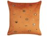 Conjunto de 2 almofadas decorativas veludo laranja 45 x 45 cm AEONIUM_830061