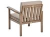 Lounge Set zertifiziertes Holz dunkelbraun 4-Sitzer Auflagen taupe MANILA_862486
