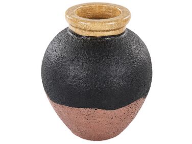 Decoratieve vaas terracotta zwart/roze 31 cm DAULIS 