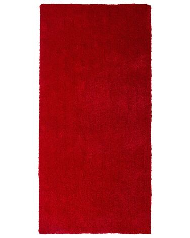 Dywan shaggy 80 x 150 cm czerwony DEMRE