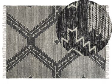 Vloerkleed katoen zwart/wit 140 x 200 cm ARBAA