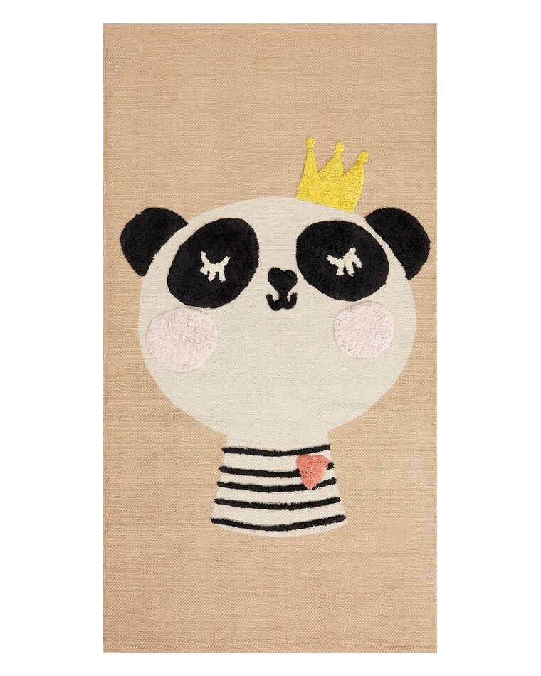 Tapis enfant imprimé panda en coton 80 x 150 cm beige BUNAN_866800