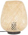 Lámpara de mesa de madera de bambú clara/negro 30 cm BOMU_877387