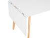 Mesa de comedor extensible blanco/madera clara 120/155 x 80 cm MEDIO_808653