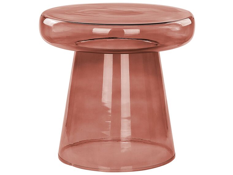 Table d'appoint en verre rouge foncé ⌀ 39 cm CALDERA_883015