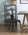 Metal Dining Chair Black and Dark Wood APOLLO_687466