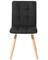 	Conjunto de 2 sillas de comedor de poliéster negro/madera clara BROOKLYN_696376