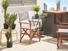 Lot de 2 chaises de jardin bois foncé à motif olives/gris CINE_819333
