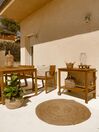 Trädgårdsmöbelset av bord och 8 stolar akaciaträ med dynor i marinblå SASSARI_827115