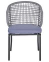 Trädgårdsstol 2 st grå/svart PALMI_808206
