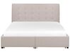 Fabric EU King Size Bed with Storage Light Grey LA ROCHELLE_744882