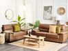 3 Seater Faux Leather Sofa Golden Brown VOGAR_850626