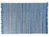 Tappeto blu marino rettangolare in cotone fatto a mano - 140x200cm - BESNI_805856