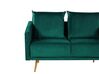 2-Sitzer Sofa Samtstoff grün mit goldenen Beinen MAURA_788741