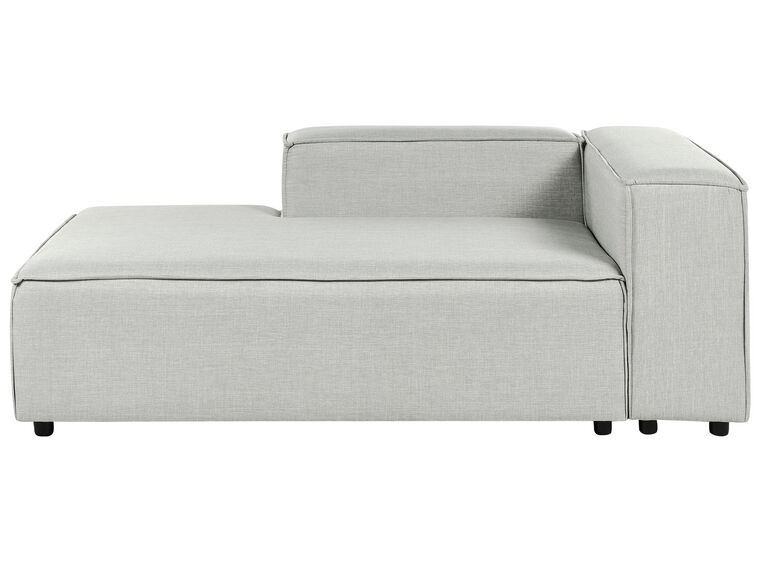 Right Hand Linen Chaise Lounge Grey APRICA_874309