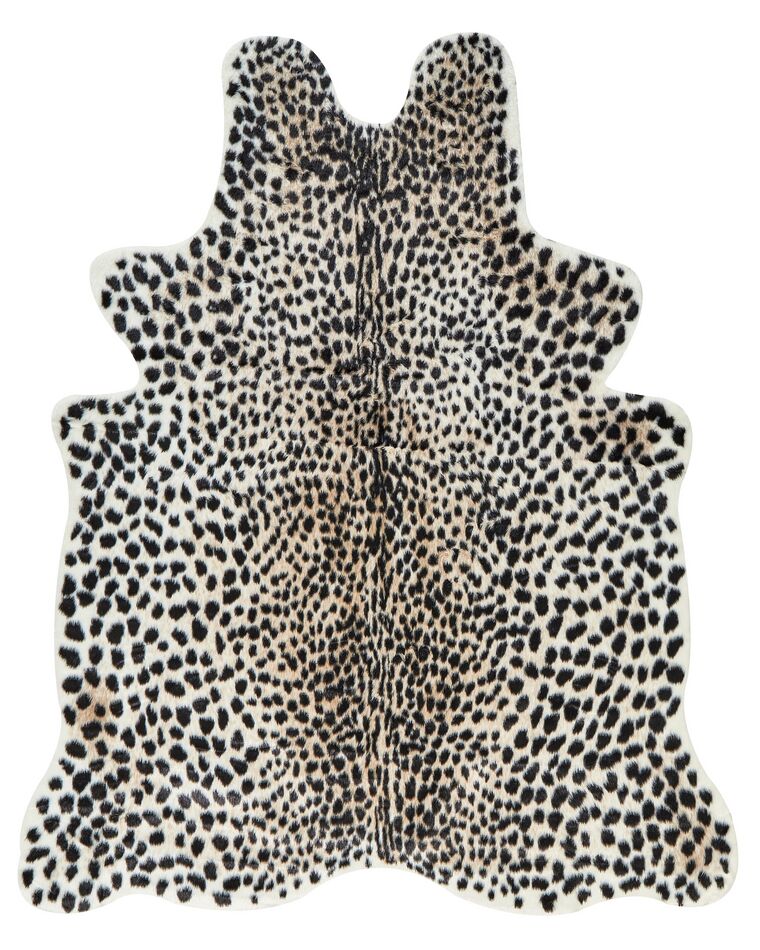 Alfombra de piel sintética estampado de guepardo beige y negro 150 x 200 cm OSSA_913689