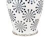 Stoneware Flower Vase 25 cm White with Navy Blue NEMEA_810774