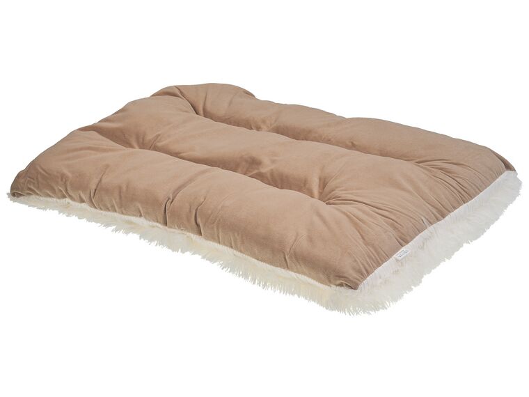Velvet Dog Bed 60 x 45 cm Beige ERGANI_850106