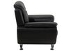 Faux Leather Living Room Set Black LEIRA_796926