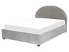 Sametová postel s úložným prostorem 160 x 200 cm šedá VAUCLUSE_837423