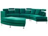 Sofa półokrągła 7-osobowa modułowa welurowa zielona ROTUNDE_793581