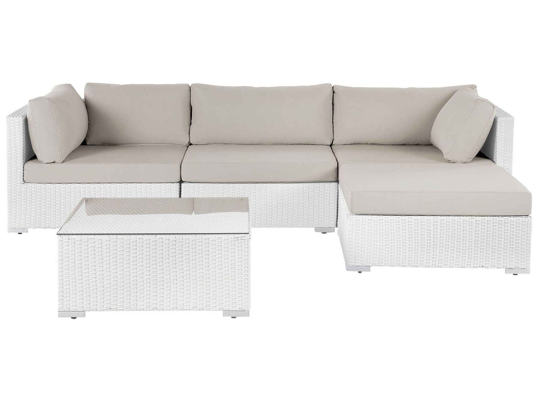 Lounge Set Rattan weiß 4Sitzer SANO II Beliani.de