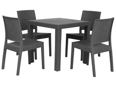 Conjunto de jardín mesa y 4 sillas gris FOSSANO